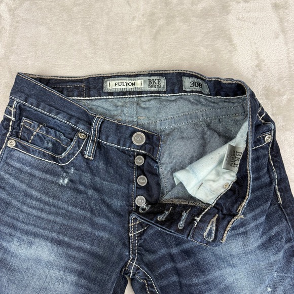 BKE Fulton Jeans Women 30R (31x32) Blue Bootcut Button Fly Cowgirl Western Denim - Picture 2 of 11